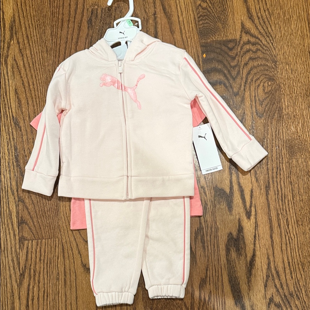Puma Girls sz 18 months Set - Light Pink